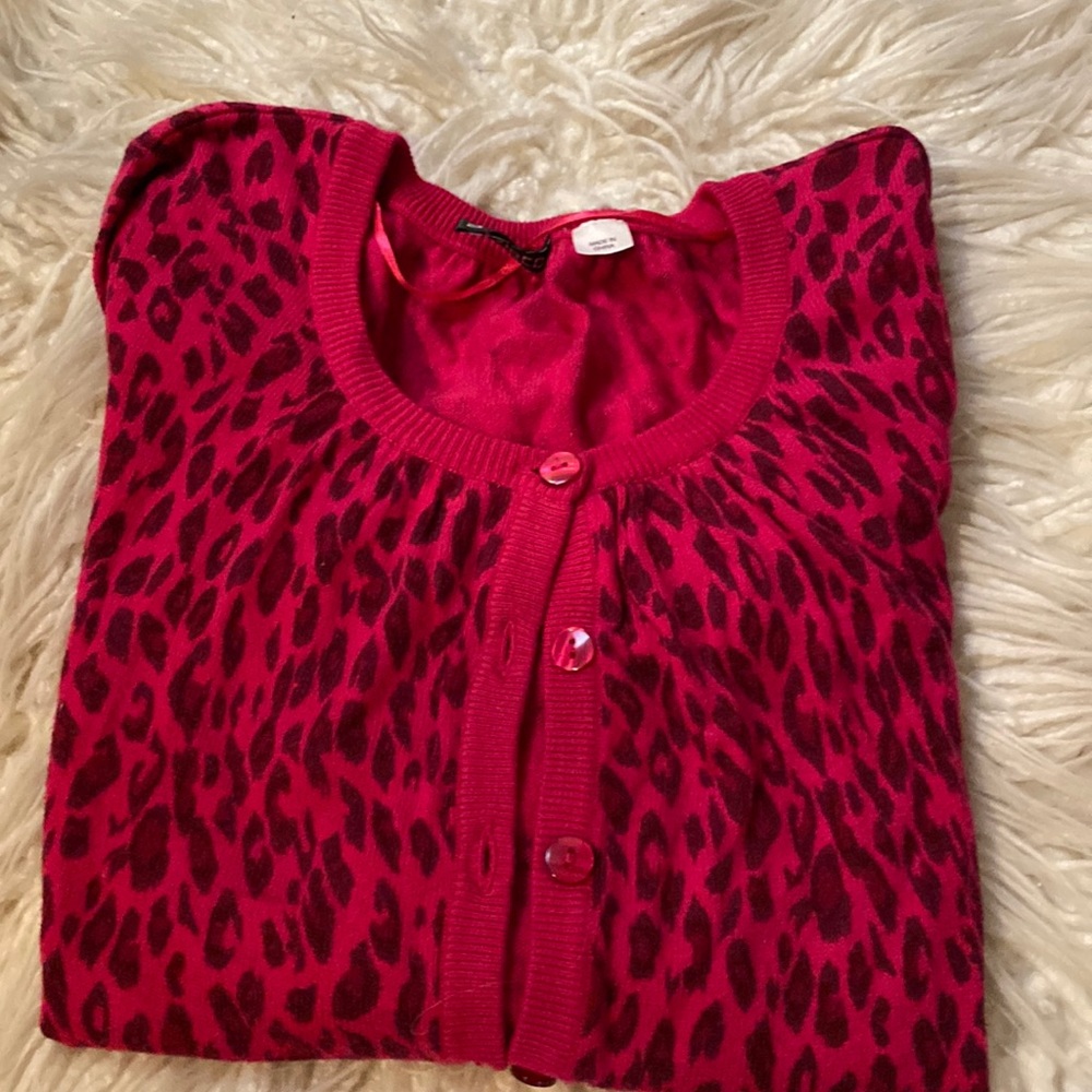 H&M CHEETAH CARDIGAN SWEATER